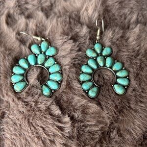 Turquoise Crescent Earrings